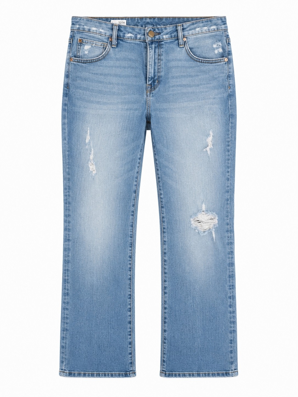 GAP Womens Easy Straight Light Blue Distressed Jeans Size 32/14